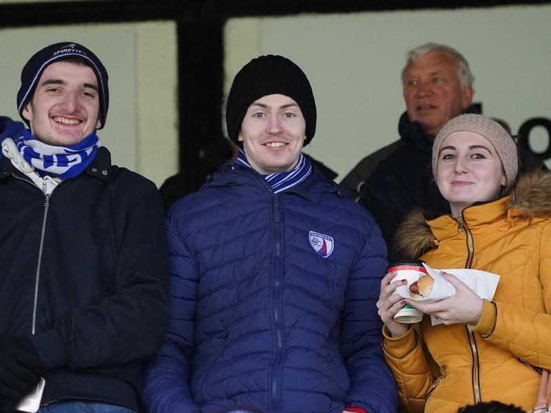 Chesterfield fans before the game at Chorley on 7 March 2020.
