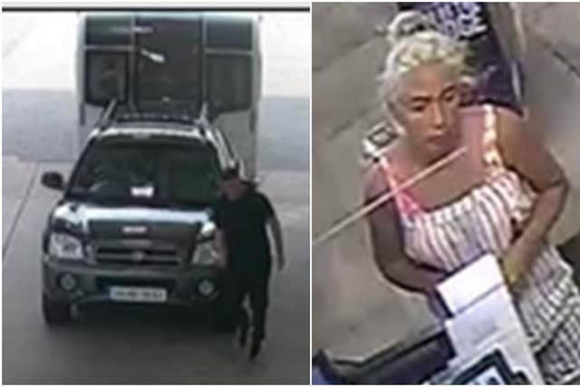 Derbyshire police are particularly keen to hear from the woman and man in these pictures, and for any information on the vehicle.