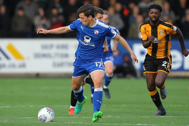 Connor Dimaio, now at Boston, in action for Chesterfield in 2017.