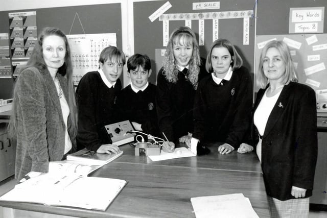 The opening of the new science block, at John Flamsteed, in Denby, in 1996.