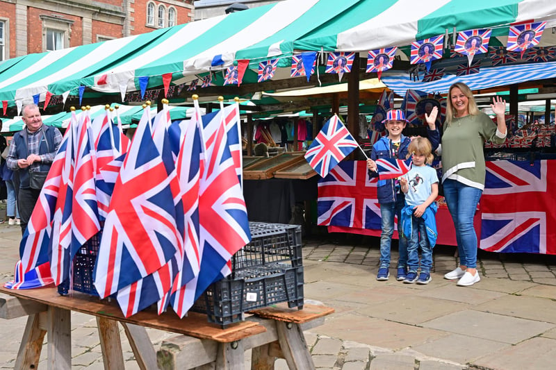 Nick Rhodes captured this lovely photo of visitors and stall holders at Chesterfield's outdoor market celebrating. Bunting and flags decorated the town centre.