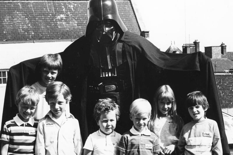 Star Wars Darth Vader popped into T and G Allan's shop in King Street 38 years ago and was joined by David Wardle, Lee Foster, Graham Hunter, Ben Alexander, Stewart Cross, Victoria Watson and Paul Kolster.
