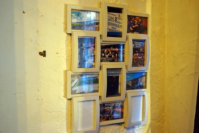 Chesterfield FC pictures framed on the wall