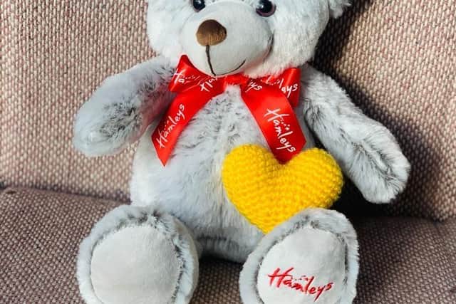 It's a happy ending for Hamley the bear who is soon to be reunited with his rightful owner (picture: Chesterfield Royal Hospital)