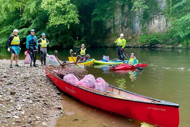 The clean up on the River Derwent at Matlock Bath.