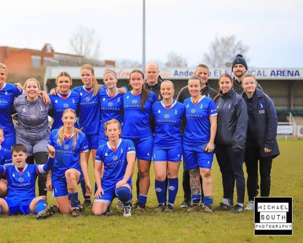 The Chesterfield squad after winning their semi-final. Photo: Michael South.