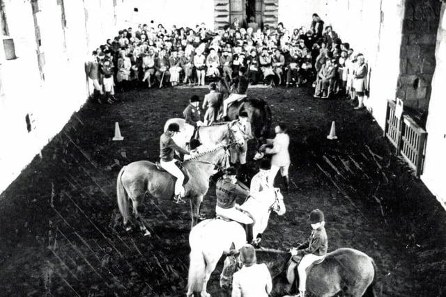 A riding club display was put on when Princess Anne visited Bolsover Castle in 1980.