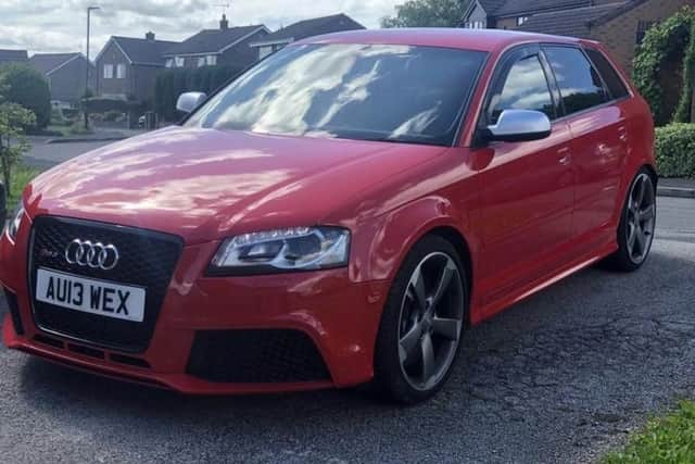 The red Audi was stolen from between 10pm last night and 4.30am this morning.