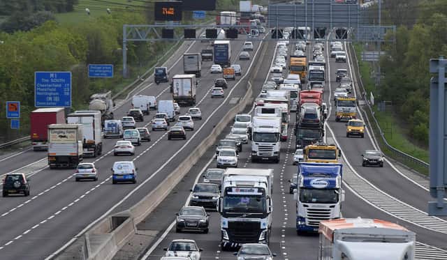 Traffic is delayed on the M1 between junction 29 and 29A.