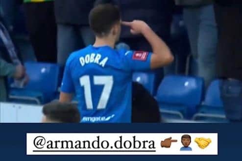 Marcus Rashford shared a picture of Amando Dobra copying his celebration on his Instagram.