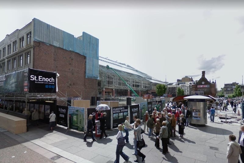 The redevelopment of St Enoch Square was already taking shape when the Google car first passed Argyle Street in the late 2000s.