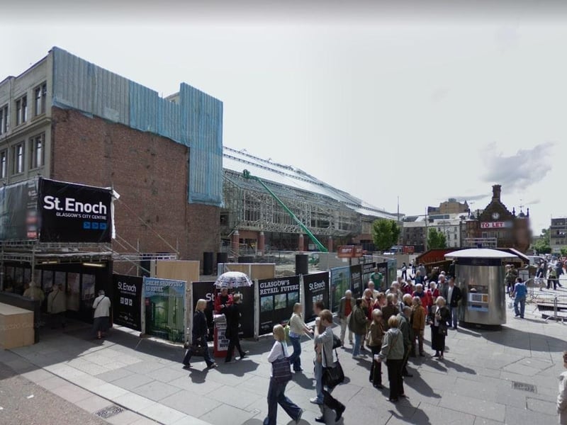 The redevelopment of St Enoch Square was already taking shape when the Google car first passed Argyle Street in the late 2000s.