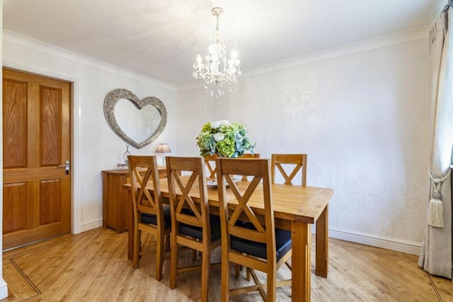 Three more reception rooms on the ground floor of the Bagthorpe house include this formal dining room.