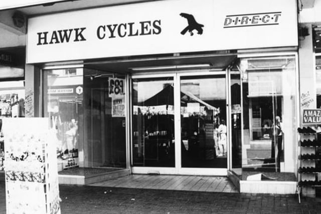 Hawk Cycles Shop on Burlington Street in 1994.