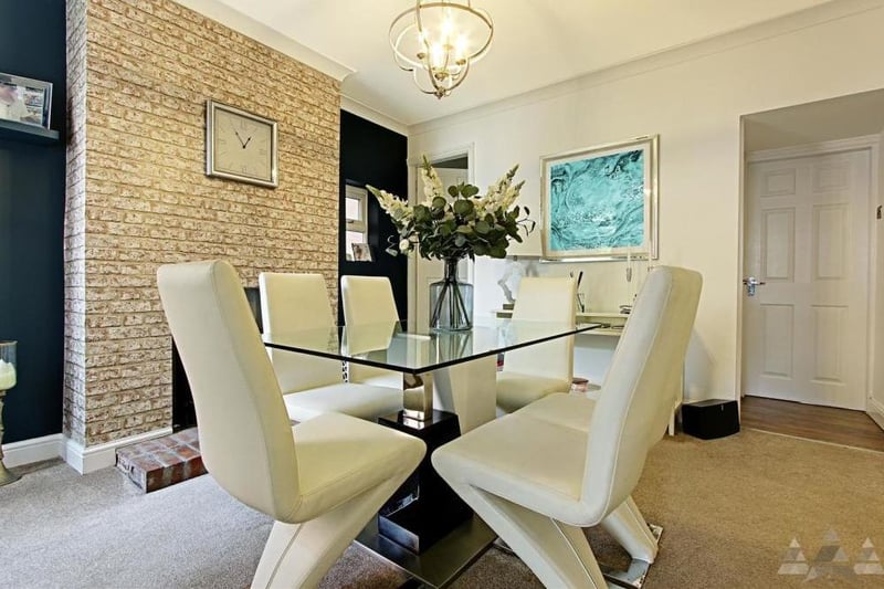 As well as the lounge, the home offers this beautiful dining room. Perfect for a gathering of family or friends.