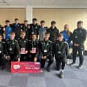 Chesterfield FC academy players pictured after first aid training session delivered by CSALS
