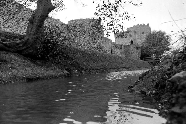 The entrance to Portchester Castle from the moat on November 15, 1975. The News PP3899
