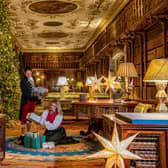 Actors Hannah Blaine and Nick Goode at  Chatsworth House, transformed into the Palace of Advent