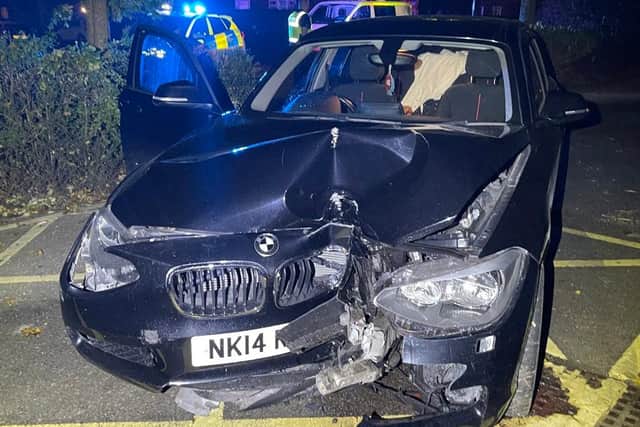 The BMW was badly damaged following the crash last year.