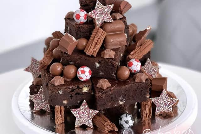 Leeson, 10, said 'wow' and smiled after seeing a large stack of brownies just for himself.