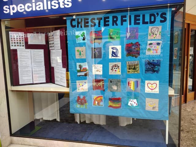 Chesterfield's Big Lockdown Textile has been on display in The Pavements. The new exhibition will give visitors the opportunity to take a closer look at it.