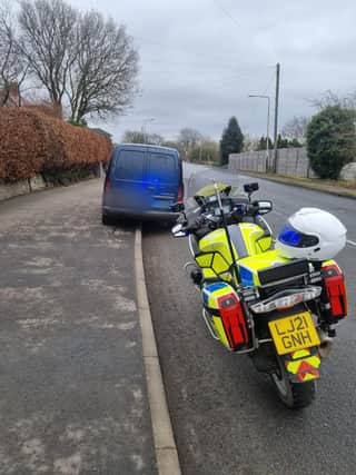 Police seized the delivery van after its driver was spotted wearing no seat belt yesterday (February 2) Picture: Derbyshire RPU Bikers