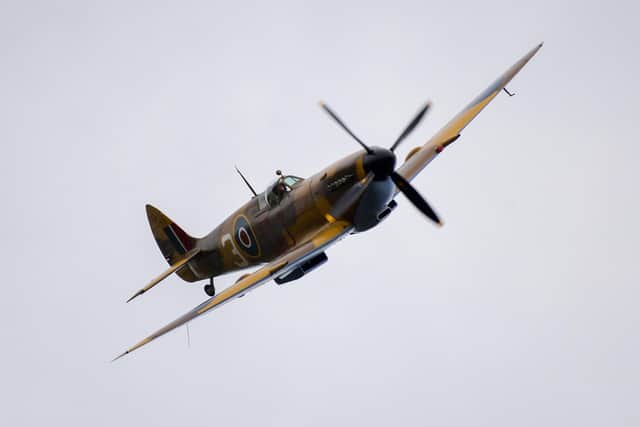 Spectacular flypasts will be taking place this weekend. Pictured is a Spitfire.