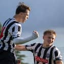 Josh Timson celebrates his goal in Heanor Town's victory over Coton Green in the FA Vase