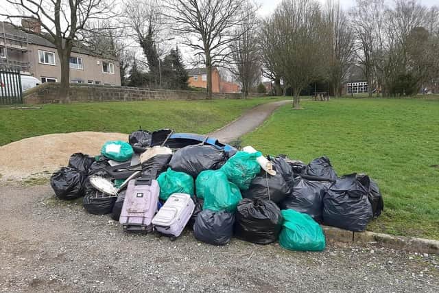 Bags of rubbish collected by members of the Chesterfield Litter Picking Group.