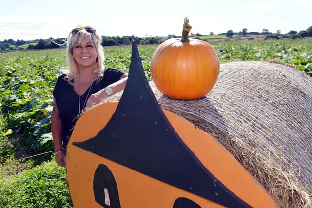 Julie Meredith at Stretton Hall Farm which is offering pick your own pumpkins for the first time this year as part of a diversification initiative which involved opening a shop selling local produce a year ago.