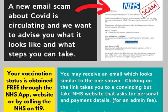 A phishing email is circulating across the county tricking people into paying for a digital 'coronavirus passport'.