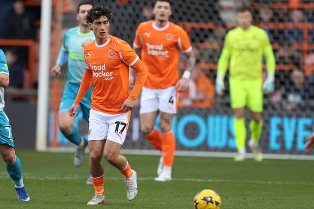 New arrival: Joel Randall while on loan with Blackpool last season. Photo by Pete Norton/Getty Images