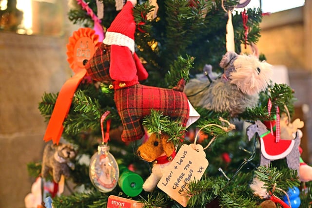 The trees are decorated by local people, groups and shops, from scout to guide groups, from schools to high street stores, from accountants to Chesterfield Museum and many more besides.