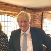 Sarah Dines MP and Boris Johnson MP during the latter’s visit to Derbyshire.