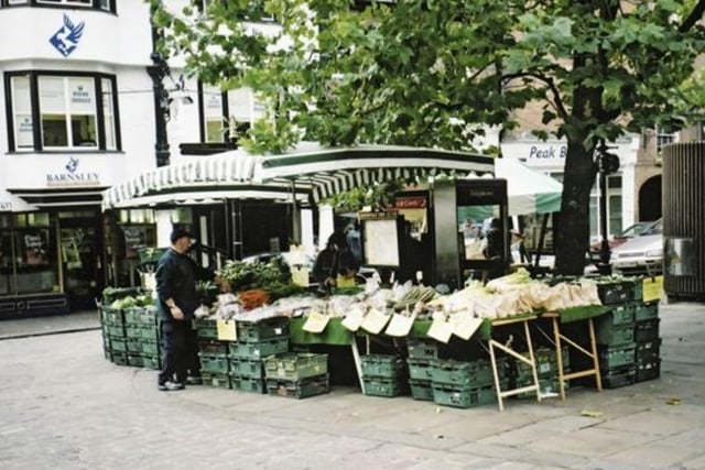Fresh produce for sale on the farmers market in 2001