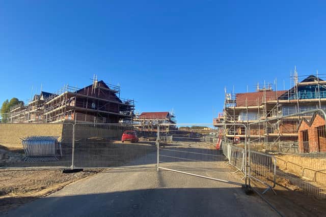 Building work at the Oak Fields development, in Ankerbold Road, Old Tupton, has come to a halt