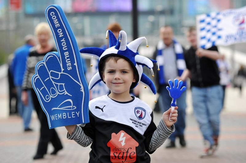 Chesterfield fan Ben Kelly, five, before the game.