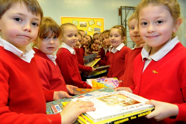 These Marsden Primary School pupils were recycling their old books by swapping with friends as part of World Book Day. Remember this from 2011?