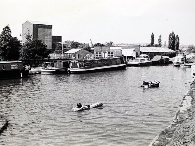 Enjoying the summer weather at Langley Basin Canal's Northern Basin in 1981.