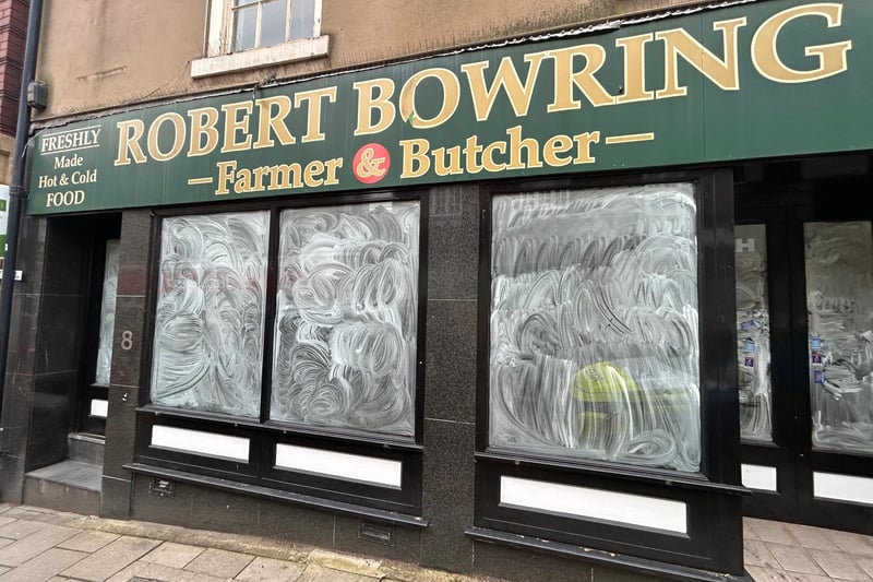Robert Bowring Butchers at Glumangate also closed as high streets across the country are struggling amid the v=cost of living crisis.