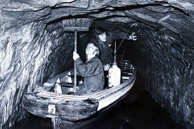 Cleaning up Speedwell Cavern in 1973