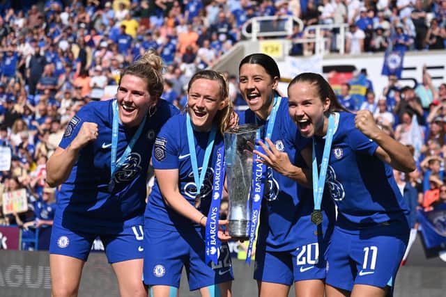 Millie Bright (far left) recently won another Women's Super League title with Chelsea.