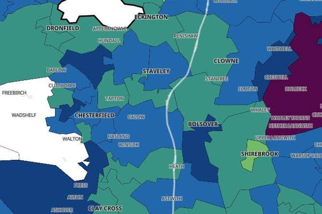 An interactive map shows an area of Mansfield that is almost Covid-19 free.