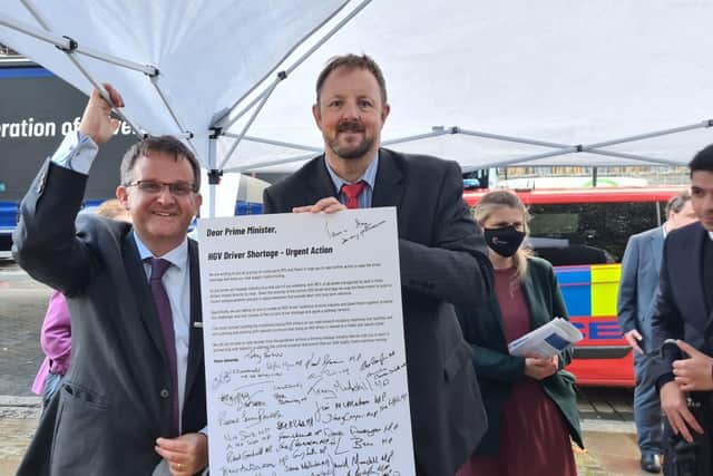 Chesterfield MP Toby Perkins signed the Road Haulage Association (RHA) pledge last Wednesday amid National Lorry Week