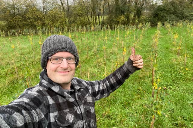 Darrell Taylor is urging businesses in Derbyshire to plant trees to off-set their carbon emissions.