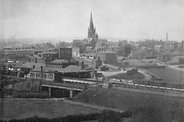 The view over Chesterfield, circa 1896.