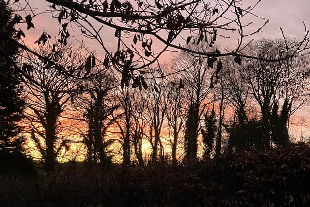 ​Here’s another of Ann Oliver’s wonderful shots of a colourful winter sky in Chinley.