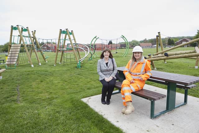 Norma Woolley, Clerk to Whitwell Parish Council, and Dannika Bannon, quarry manager at Tarmac's Whitwell site.. Photo: Lee Gibbon.