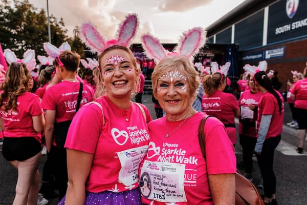 Hannah Taylor with her nan Sandra Vardy at Ashgate Hospice's Sparkle Night Walk in 2023.