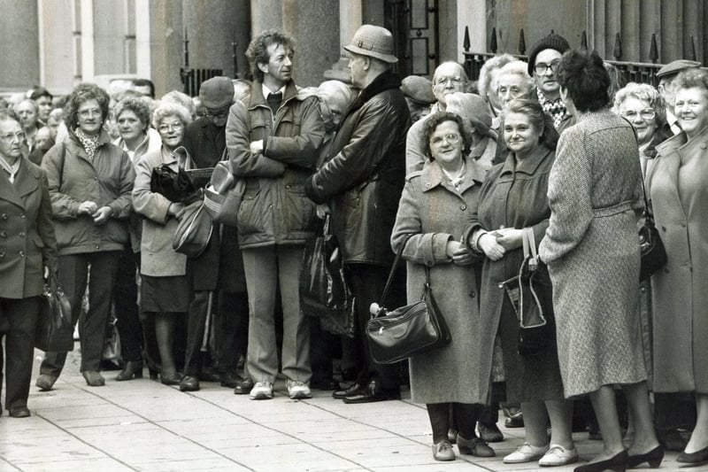 The north of England's largest holiday and travel exhibition sponsored by Sheffield Newspapers was held at the Cutler's Hall, Sheffield from 1983 to 1990.
The queue outside the Cutlers Hall in 1990